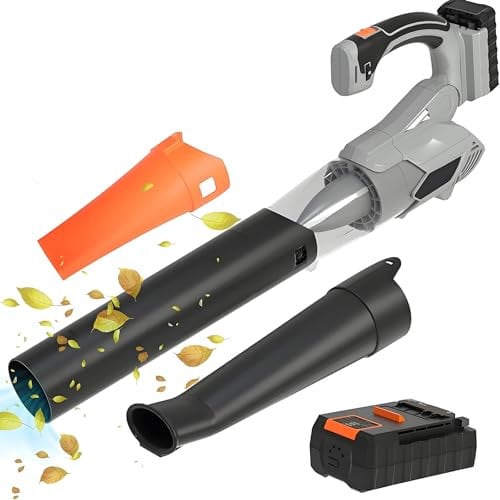 Garden Leaf Blower 3000w, Industrial Electric Leaf Blower with Battery, 6 gear adjustable, Maximum wind speed 130m/h, Lightweight Cordless Snow blower for Computers Lawn Care Car Corner