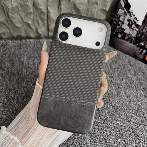 Magnetische Doppel-Lederschutzhülle für iPhone 17, 16, 15, 14, 13, 12 Pro Max, 17, Air, 14, 15, 16 Plus, kabelloses Aufladen, stoßfest, Grau, für iPhone 16 Pro