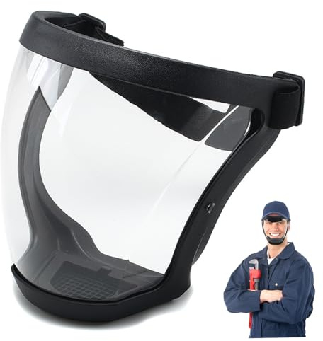 Gesichtsschutz, 2 Stück, ergonomisch, atmungsaktiv, Gesichtsschutzmaske, UV400, beschlagfrei, vollständig wärmeisoliert, mit 20 Filterpads, klare Sicherheit zum Schleifen und Schneiden, Schweiße