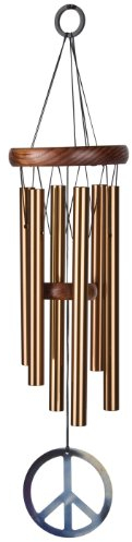 Woodstock Chimes Windspiel Peace, klein, Bronzefarben