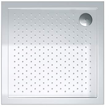 doporro Piatto Doccia 80x80 Rettangolare in Acrilico Bianco Lucido H 4 cm Ultraslim con Design Antiscivolo - Lucia01AR
