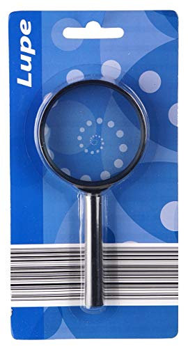 Lente d'ingrandimento in plastica, 135 x 65 mm, colore: nero