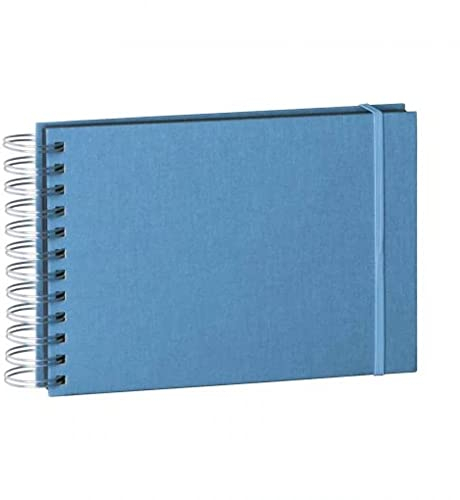 Semikolon 357550 Spiral Album Mini Mucho - 25x16 cm - Fotoalbum, 90 Seiten schwarz, Spiral-Fotobuch, azzurro hell-blau