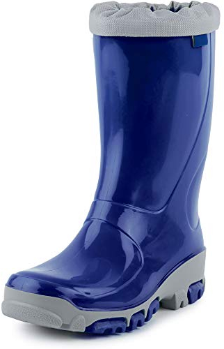 Ladeheid Gummistiefel Kinder Bequeme und wasserdichte Regenschuhe für Jungen und Mädchen LARB015 (Kornblume Aschgrau, 23 24 EU)