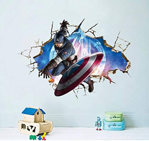 Captain America Marvel Hero Removable Wall Stickers Decal Kids Home Decor Baby Room Boys Girls Nursery