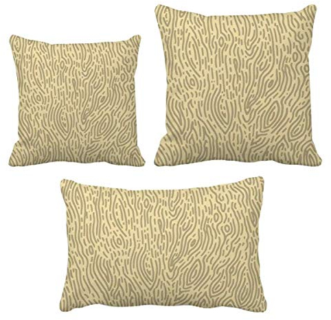 DIYthinker Gelbe Muster Barke Fingerabdruck Wurf Kissen Set Kissen Einband Startseite Sofa Dekor Geschenk