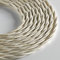 Klartext - Cavo Tessile Trecciato Lumière per Illuminazione, 3X0,75Mm, Avorio, 3Mt.|Attenzione: Cavo Terra Incluso! Massima Sicurezza Anti Scossa