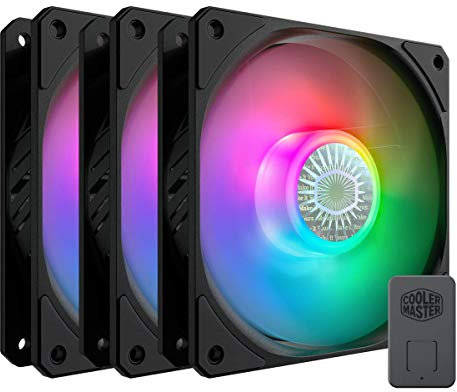 Cooler Master SickleFlow 120 V2 ARGB 3in1 Square Frame Fan, ARGB 3-Pin Customizable LEDS, Air Balance Curve Blade, Sealed Bearing, 120mm PWM Control for Computer Case & Liquid Radiator
