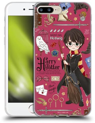 Head Case Designs Offizielle Harry Potter Harry Muster Deathly Hallows XXXVII Gelhülle [Militärischer Schutzgrad] Kompatibel Mit Apple iPhone 7 Plus/iPhone 8 Plus Und Kompatibel Mit MagSafe