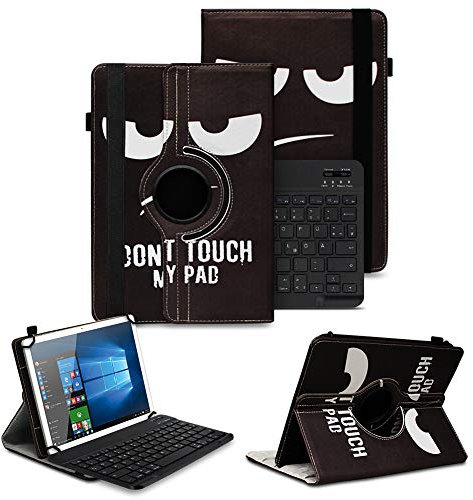 NAUC Schutzhülle kompatibel für Telekom T Tablet Tasche Tablet Schutz Hülle 10,4 Zoll Kunstleder Bluetooth Tastatur QWERTZ 360 Drehbar Cover Keyboard Case, Farben:Motiv 5