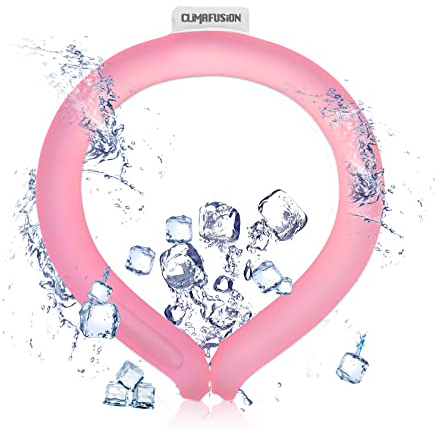 climafusion Neck Cooler, Wearable Cooling Ring for Summer Heat, Cooling Starts Below 15°C (59°F) Pink