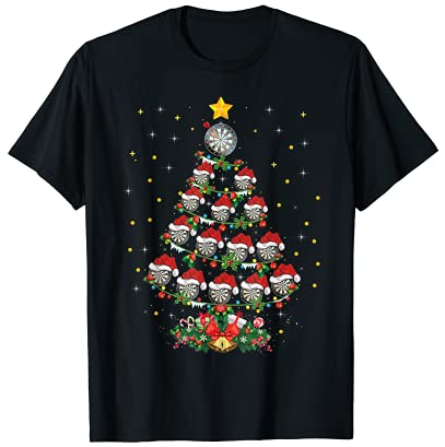 Darts Sports Lover Xmas Gift Darts Weihnachtsbaum T-Shirt