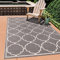 SANAT Outdoor Teppich Wetterfest - Für Innen- und Außenbereich - Wasserabweisend für Balkon, Terrasse, Garten, Küche, Bad oder Wohnzimmer - Hellgrau, 60 x 110 cm