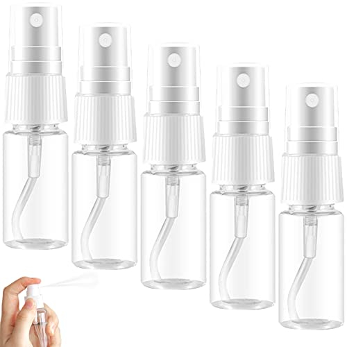Rairsky 5 Pièces 10 ml flacon spray vide,vaporisateur plastique,flacons et vaporisateurs vides,pulverisateur vide flacons pulvérisateurs Plastique Réutilisables Transparent Atomiseur De Poche