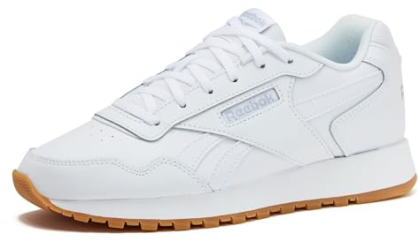 Reebok Glide Sneakers for Women - Black or White Tennis Shoes Size 5 to 11, White/Cold Grey/Gum, 7