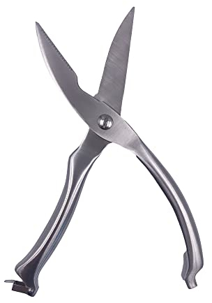 Professionelle Metzgerei-Schere. Küchenschere aus rostfreiem Stahl mit Sicherheitsverschluss. Scheren für Geflügel, Geflügel, Hähnchen, Fleisch und Fisch.