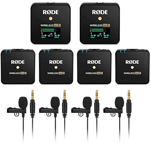 StreamEye Rode Wireless GO 2 Double système de microphone numérique compact sans fil (paire) avec 4 microphones Rode Lavalier GO Chiffon de nettoyage