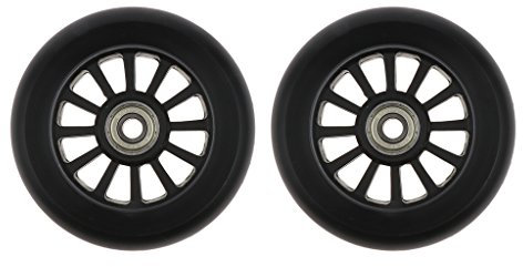 Leeadwaey Ersatzrollen für Speed-Skates / Trolley, aus PU-Kunststoff, 100 mm, Schwarz, 2 Stück