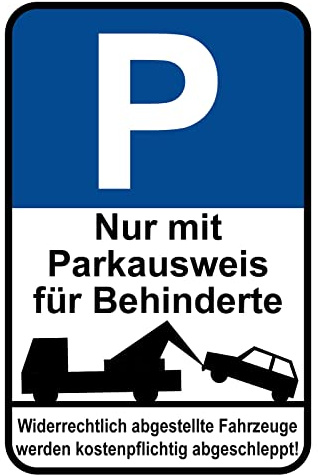 Aus Holz 20x30cm Parkplatz Behinderte abschleppen Fahrzeuge kostenpflichtig Parken Verboten Privat Tafel