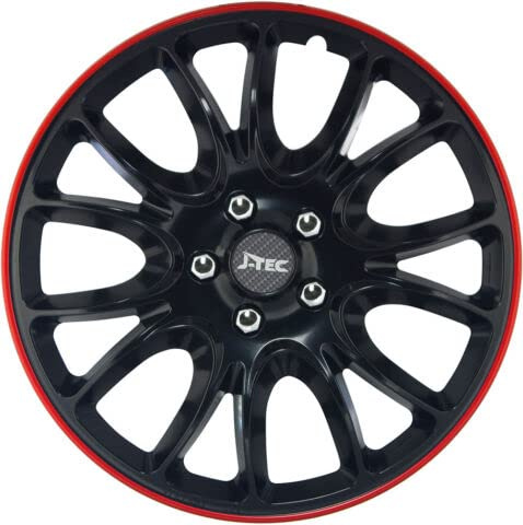 All4You Radkappen Hero GTR 16 Zoll 4er Pack Radzierblenden Schwarz Rot