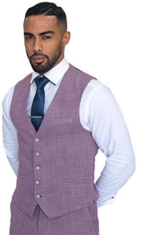 Traje de negocios ajustado para hombre, chaqueta y pantalón, color lila, se vende por separado, Solo chaleco, lila, 44