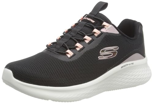 Skechers Skech-Lite Pro Glimmer Me, Zapatos Deportivos Mujer, Black Mesh/Pink Trim, 41 EU