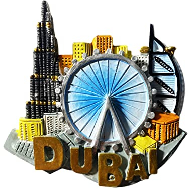 Dubai UAE 3D-Wahrzeichen-Kühlschrankmagnet, Souvenir-Geschenk, Kunstharz, handgefertigt, Dubai-Kühlschrankmagnet, Heim- und Küchendekoration, Kollektion
