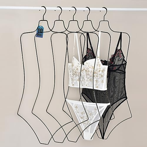 UIZLVEU Kleiderbügel in Körperform, luxuriös, schwarzer Metalldraht, Badeanzug- und Bikini-Kleiderbügel, Dessous-Aufhänger für Schrank-Organisation, Badeanzug-Kleiderbügel für Kleid, Tanktop, BH