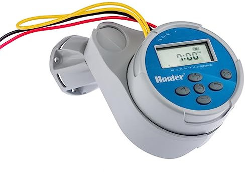 GNCGarden Controlador Sistema de Riego Hunter Node 600 6 Estacion Baterias 9V | Programador Autónomo Inalámbrico para 6 estación | Programación Fácil y Sin Cables Adicionales