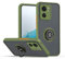 XINYEXIN Funda para Motorola Edge 40, Funda con Soporte de Anillo, TPU + PC Translúcido Anti- Arañazos Carcasa Protectora Antigolpes Case Cover - Verde Ejercito