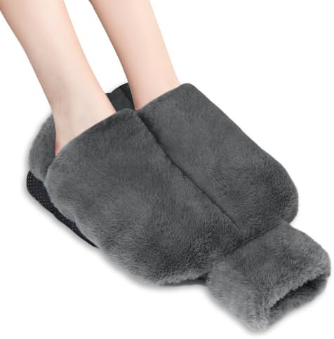 Casenly Fußwärmer Wärmflasche, 2 in1 Fußwärmer Ohne Strom Wärmflasche mit Bezug Weich und Warm Fußheizung Winter Fußwärmer Heißwasserbeutel Heizmatte für Damen Herren Kinder 2L