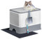 Hzuaneri Arenero Plegable para Gatos con cajón y Tapa, arenero para Gatos con Bandeja extraíble, Pala, Cepillo, Espacioso para Gatos de hasta 15 kg, Menos Huellas, Fondo a Prueba de Fugas LB81400G
