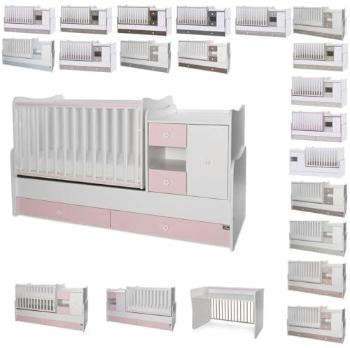 Lorelli Babybett, Jugendbett 3 in 1 Mini Max umbaubar, für 2 Kinder gleichzeitig