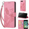 for iPhone 7 Plus / 8 Plus Case, Embossed Premium PU Leather Folio Flip Notebook Wallet Cover Compatible with iPhone 7 Plus / 8 Plus Phone Case [Kickstand][Card Slots], Pink Girl