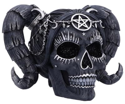 Nemesis Now Drop Dead Wunderschöne Solve und Coagula Figur, 20,5 cm, Harz, Baphomet-Puppe, Totenkopf-Ornament, weiblicher Baphomet, schwarzer Totenkopf-Figur, gegossen aus feinstem Harz, fachmännisch