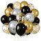 Luftballons Schwarz Gold Silber, 56pcs Schwarz Silber Gold Ballons mit Gold Konfetti Ballon, 12 Zoll Schwarz Silber Geburtstag Ballon für Geburtstags Dekor Graduation Abschlussfeier Hochzeit Party
