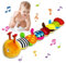 BARVERE Baby Musical Raupe Kuscheltier, Raupe Plüschtier Spielzeug mit Lineal, Greifling zum Rasseln Baby, Baby Stofftier Spielzeug, Tolles Geschenk für Jungen und Mädchen - Orange