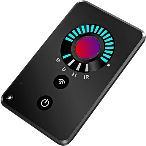 KinZon Détecteur de Caméra Cachée, détecteur de Bugs, Caméra Espion, de Dispositif de Suivi GPS, détecteur RF, détecteur de dispositifs cachés à 5 Modes pour Hôtels, Airbnb, Voiture, Bureau (Noir)