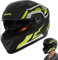 Genikeer Integralhelm Mit Sonnenblende, Dual Lens Shield Street Motorradhelm, Full Face Dual Lens Shield Street Motorrad Kopfbedeckung, Motorrad Helm Full Face Helm Für Damen Und Herren