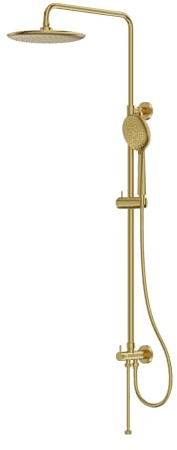 Lavita Orion Ensemble de douche doré brossé, avec douche à effet pluie, sans robinet, design moderne