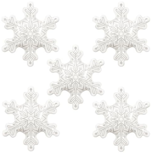 Transparente Schneeflocken-Luftballons, 91,4 cm, Set mit 5 Folien-Mylar-Luftballons für Weihnachten und Winterwunderland, Eis, Schnee, Thema, Geburtstagsparty-Dekorationen