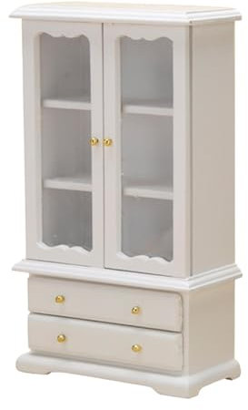 Miniatur Bücherregal für Puppenhaus, Puppenhaus Möbel Maßstab 1:12, Puppenhaus Bücherregal, Realistisches Puppenhaus Schrank Vitrine Spielzeug, Bücherregal Modell Spielzeug, Puppenhaus Zubehör
