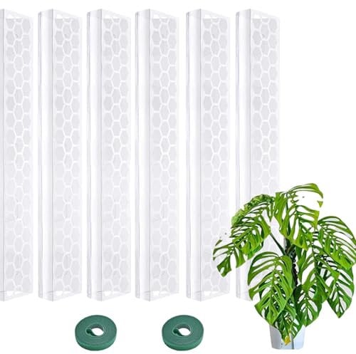 6 Stück 43cm Stapelbare Moosstab Für Monstera, Monstera Rankhilfe, transparente Monstera-Stange zum Befüllen mit Sphagnum moos, Pflanzenmoosstange für Kletterpflanzen, Pflanzenstab