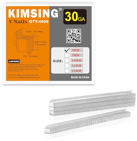 5MM V-Nails 30 Gauge 10.3mm Diameter 5mm Length UNI Hard Wood Type V Nails for V1015 Picture Frame Nailer 4,000 PCS/Box