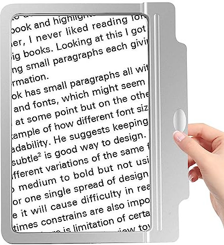 Lupa para leer 4X, lupa de página completa con 36 LED, lupa ligera de mano con luz para leer periódicos, libros, impresión pequeña para personas mayores