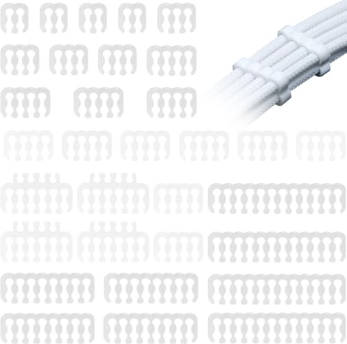 DAOKAI Kabelkamm | 4 x 24 P | 4 x 16 P | 4 x 12+4 P | 12 x 8 P | 4 x 6 P | 4 x 4 P | kabelführung Set Kabelclips Kabel Kämme Kabelhalter Kabelführung für interne PC Computer Kabel Weiß