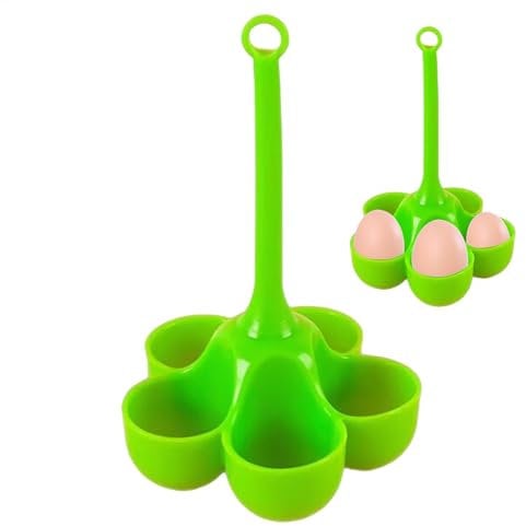 Silicone Egg Cooker - Silicone Egg Boiling | Egg Holder for Boiled Eggs | Egg Boiler Holder | Heat Resistant Cooker Silicone Egg Steamer Tray with 5 Grids | Egg Poaching Boiling Cooker Rack