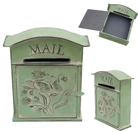 PNAJFUEL Wall Mounted Mailbox, Post Box Wall Mounted Waterproof Vintamailbox Antique English Mailboxes