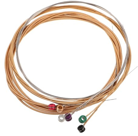 TOGEVAL Juego De 6 Cuerdas De Guitarra Folk De Acero 80 Cobre Cuerdas De Repuesto Para Guitarra Acústica Resistentes Para Principiantes y Músicos Profesionales Instrumentos Musicales