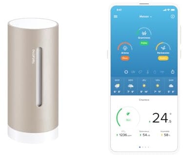 Netatmo Modulo Aggiuntivo per la Stazione Meteo Netatmo, Monitoraggio della temperatura, dell’umidità e della qualità dell’aria (CO2), NIM-S-WW, Sand